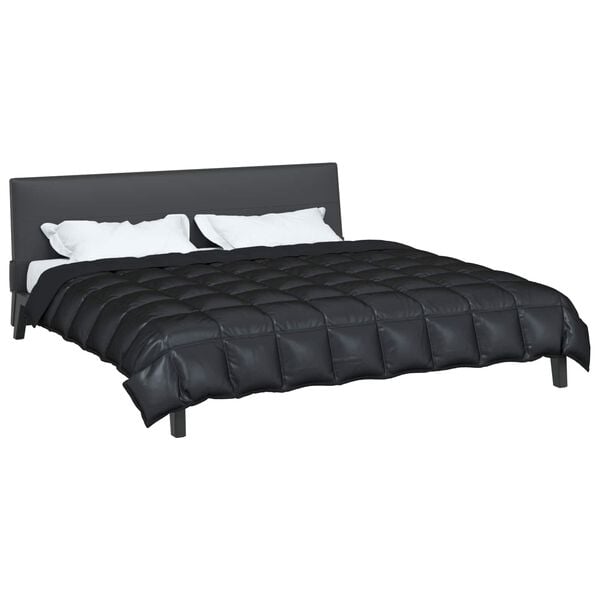 vidaXL Winter Duvet Black 220 x 260 cm Satin and Microfiber
