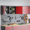 vidaXL Tool Cabinet and Pegboard Set 6 pcs Red 200 x 20 x 115 cm Steel