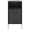 vidaXL Bedside Cabinet Black 36x39x68 cm Steel