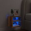 vidaXL TV Wall Cabinet with LED Lights Old Wood 30x28.5x30 cm