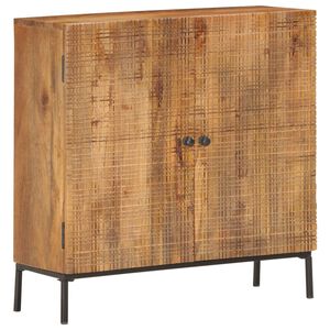 vidaXL Sideboard | Brown | Solid mango wood, powder-coated steel | 75x30x75 cm