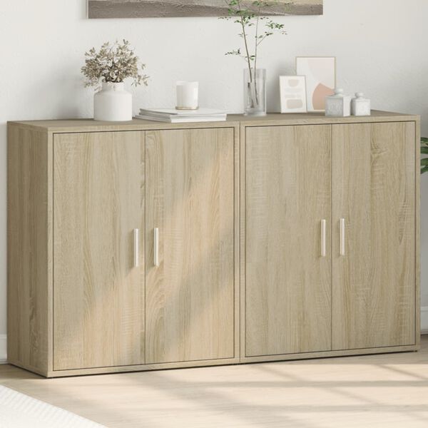 vidaXL Sideboards 2 pcs Sonoma Oak 60x31x70 cm Engineered Wood