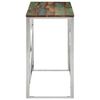 vidaXL Console Table Silver Stainless Steel and Solid Wood Reclaimed