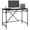 vidaXL Desk Black 100x50x75 cm Engineered Wood and Iron