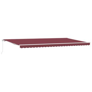 vidaXL Manual Retractable Awning Burgundy 600x300 cm