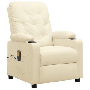 vidaXL Massage Chair Cream Faux Leather