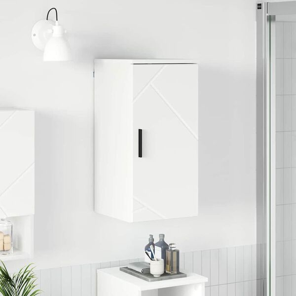 vidaXL Bathroom Cabinet Wall-mounted with Door White 30 x 31.5 x 61 cm