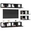 vidaXL TV Cabinet Set Wall-mounted 6 pcs Black Oak Engineered Wood