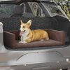 vidaXL Dog Car Boot Brown 110x70 cm Linen Look