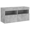 vidaXL 7 Piece TV Wall Cabinet Set with LED Lights Concrete Grey