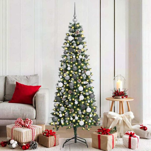 vidaXL Artificial Christmas Tree with 300 LEDs with Stand Green 180 cm