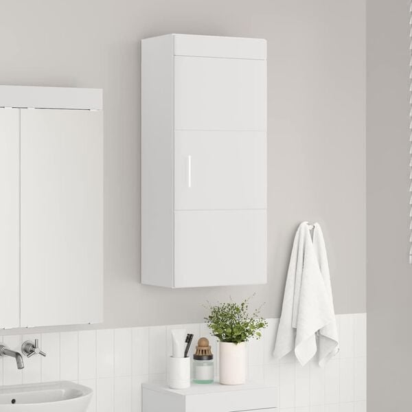vidaXL Bathroom Wall Cabinet with Shelf TULUM White 37 x 24.5 x 86 cm