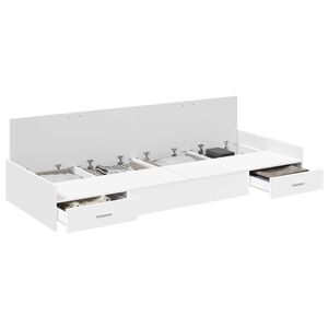 vidaXL Bed Frame with Drawer White 100 x 200 cm Engineered Wood