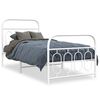 vidaXL Metal Bed Frame without Mattress with Footboard White 90x200cm