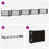 vidaXL Dog Gate with Door Foldable 10 Panels Black 800 cm Poplar Wood