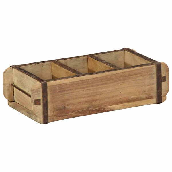 vidaXL Tray with Storage Brown 30 x 14 x 9 cm
