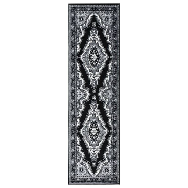 vidaXL Runner Rug BCF Black 100x400 cm