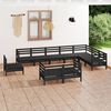 vidaXL 10 Piece Garden Lounge Set Solid Wood Pine Black