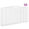 vidaXL Arched Gabion Baskets 5 pcs 400x50x200/220 cm Galvanised Iron