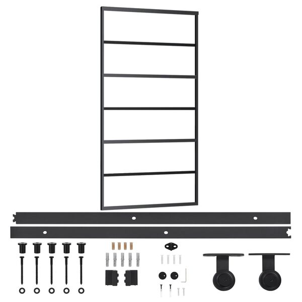 vidaXL Sliding Door with Hardware Set ESG Glass&Aluminium 102x205 cm