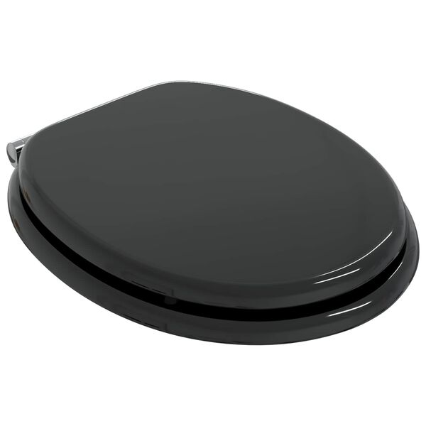vidaXL Toilet Seat 2 pcs Black 44 x 38 cm MDF board