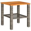 vidaXL Garden Table Grey 40x40x42 cm Poly Rattan Acacia Wood