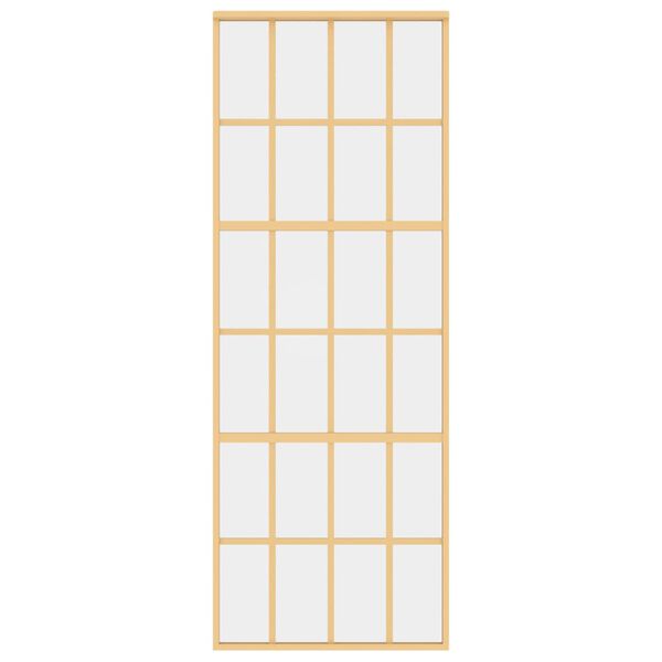 vidaXL Sliding Door Gold 76x205 cm Clear ESG Glass and Aluminium