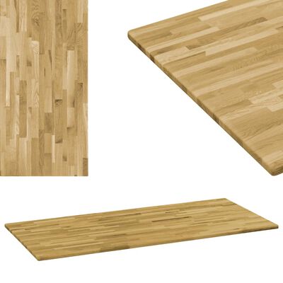 vidaXL Table Top Solid Oak Wood Rectangular 23 mm 140x60 cm