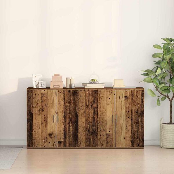 vidaXL Sideboard 2 pcs Old Wood 79 x 38 x 80 cm Engineered Wood