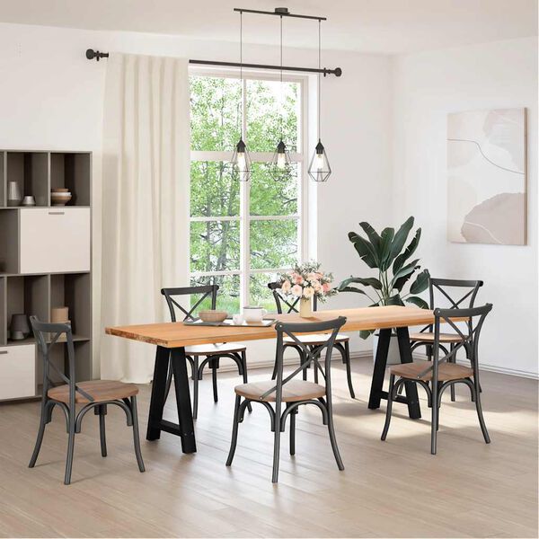 vidaXL Dining Table Legs A-Shaped 2 pcs Black&nbsp;50x(72-73) cm Steel