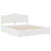 vidaXL Bed Frame with Headboard White 200 x 200 cm Engineered Wood