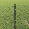 vidaXL Fence with Post Grey 0.4 x 10 m Steel and PVC