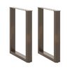 vidaXL Dining Table Legs U-Shaped 2 pcs Natural Steel 60x(72-73) cm Steel