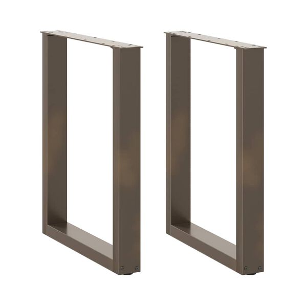 vidaXL Dining Table Legs U-Shaped 2 pcs Natural Steel 60x(72-73) cm Steel