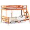 vidaXL Bunk Bed without Mattress 80x200/120x200 cm Wax Brown Solid Wood