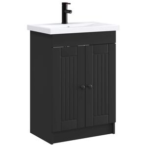 vidaXL Bathroom Furniture Set Black 78.5 x 37.5 x 81 cm