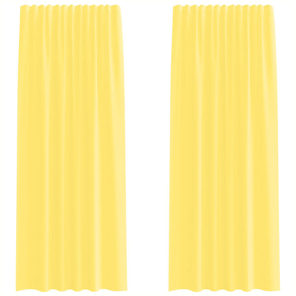 vidaXL Voile Curtains with Rod Pockets 2 pcs Yellow