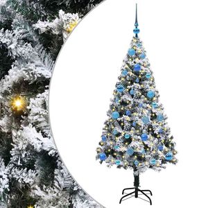 vidaXL Artificial Christmas Tree with 150 LEDs with Stand White 150 cm