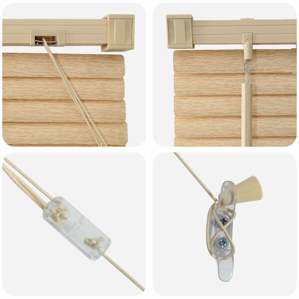 vidaXL Venetian Blind Manual Light Brown with Pattern 213 x 50 cm PVC