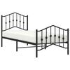 vidaXL Metal Bed Frame without Mattress with Footboard Black 80x200cm