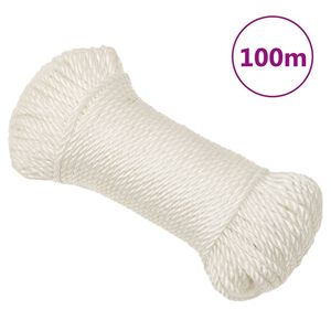 vidaXL Work Rope White 3 mm 100 m Polypropylene