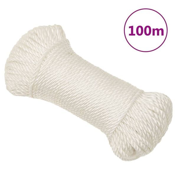 vidaXL Work Rope White 3 mm 100 m Polypropylene