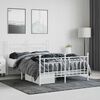 vidaXL Metal Bed Frame without Mattress with Footboard White 140x200cm