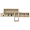vidaXL Wall-Mounted Coat Rack with Shelf Sonoma Oak 100 x 12 x 43.5 cm