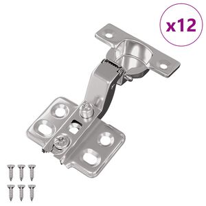 vidaXL Hinge 12 pcs Nickel 85 x 52.5 x 9.5 mm Iron