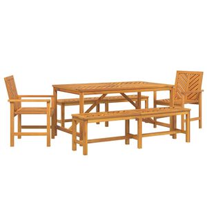 vidaXL Garden Dining Set 5 pcs Brown Solid Acacia Wood