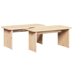 vidaXL Coffee Table 2 pcs Natural Solid pine wood