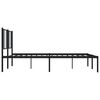 vidaXL Metal Bed Frame without Mattress with Headboard Black 180x200cm