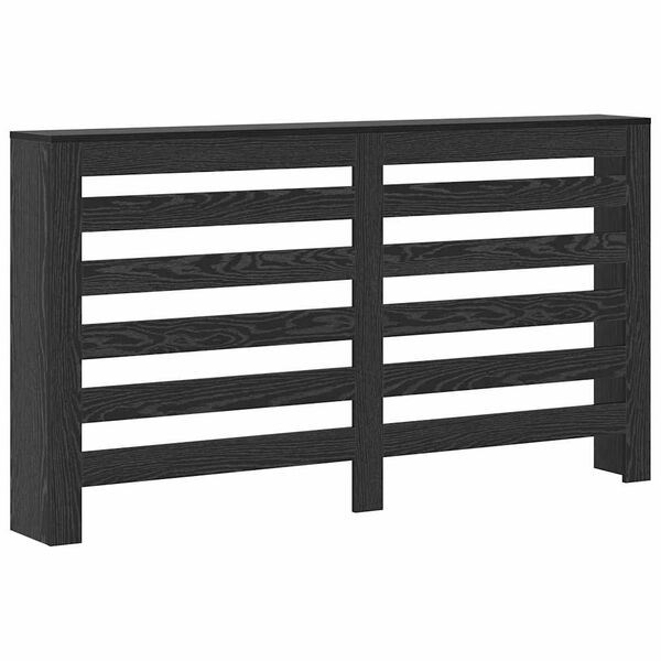vidaXL Radiator Cover Black Oak 149 x 20 x 82 cm Engineered Wood