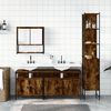 vidaXL 4 Piece Bathroom Furniture Set Smoked Oak Engineered Wood